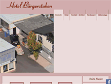 Tablet Screenshot of hotel-buergerstuben-online.de